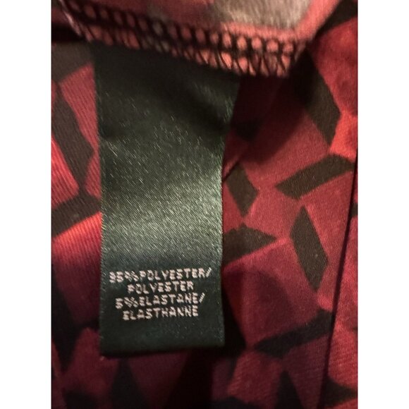 Ralph Lauren Dress 12 Black Red Plum 3/4 Long Sleeve Stretch Sheath Washable NEW - Picture 9 of 12